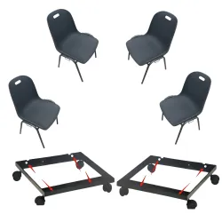 Lot de 2 chariots de transport + 30 chaises Emma