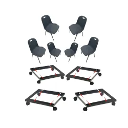 60 chaises Emma + 4 chariots pour chaises empilables